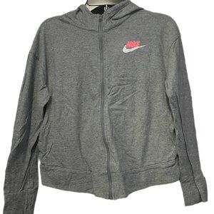 Nike Kid’s Large Gray Hoodie with Pink Logo
